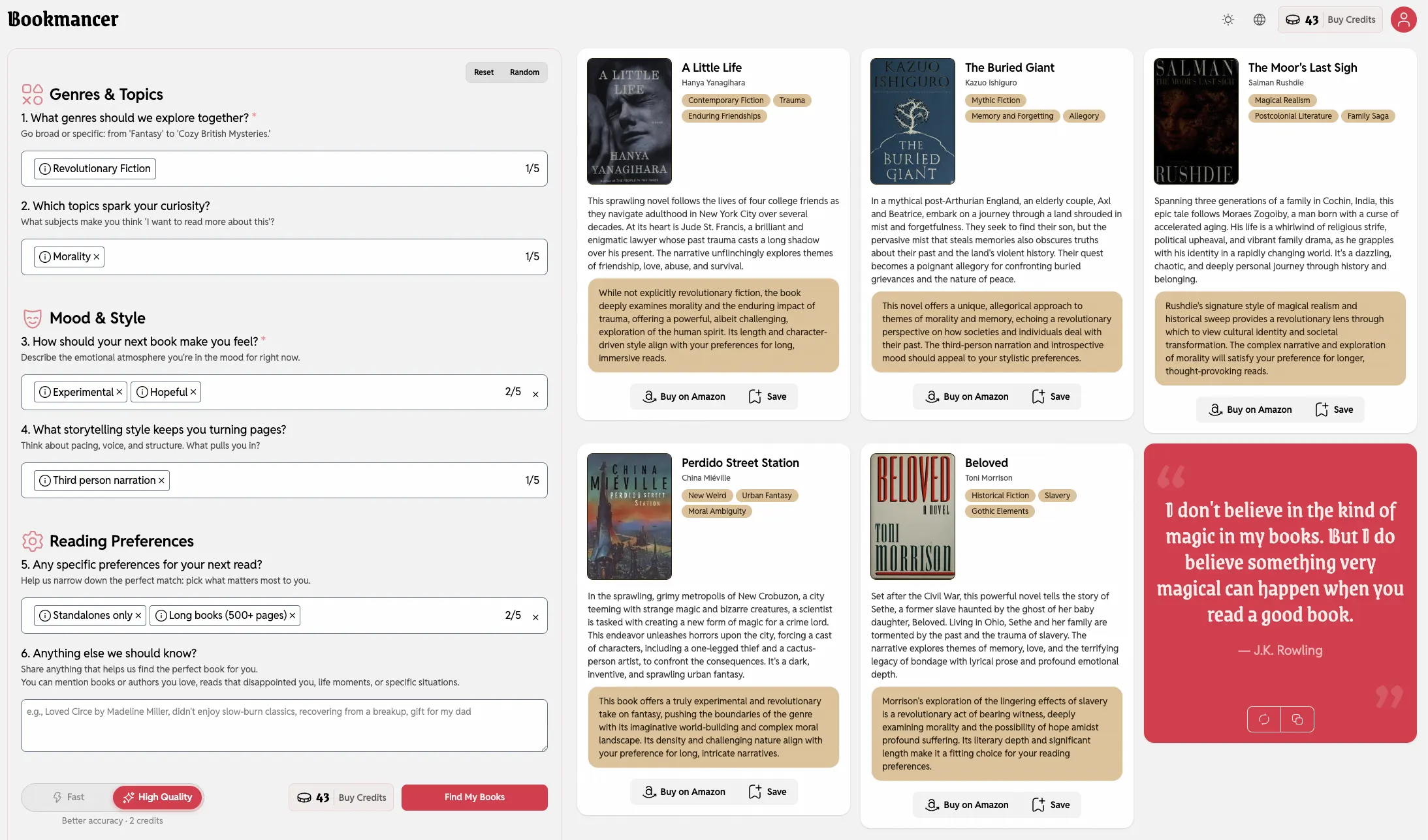 Recommendations preview